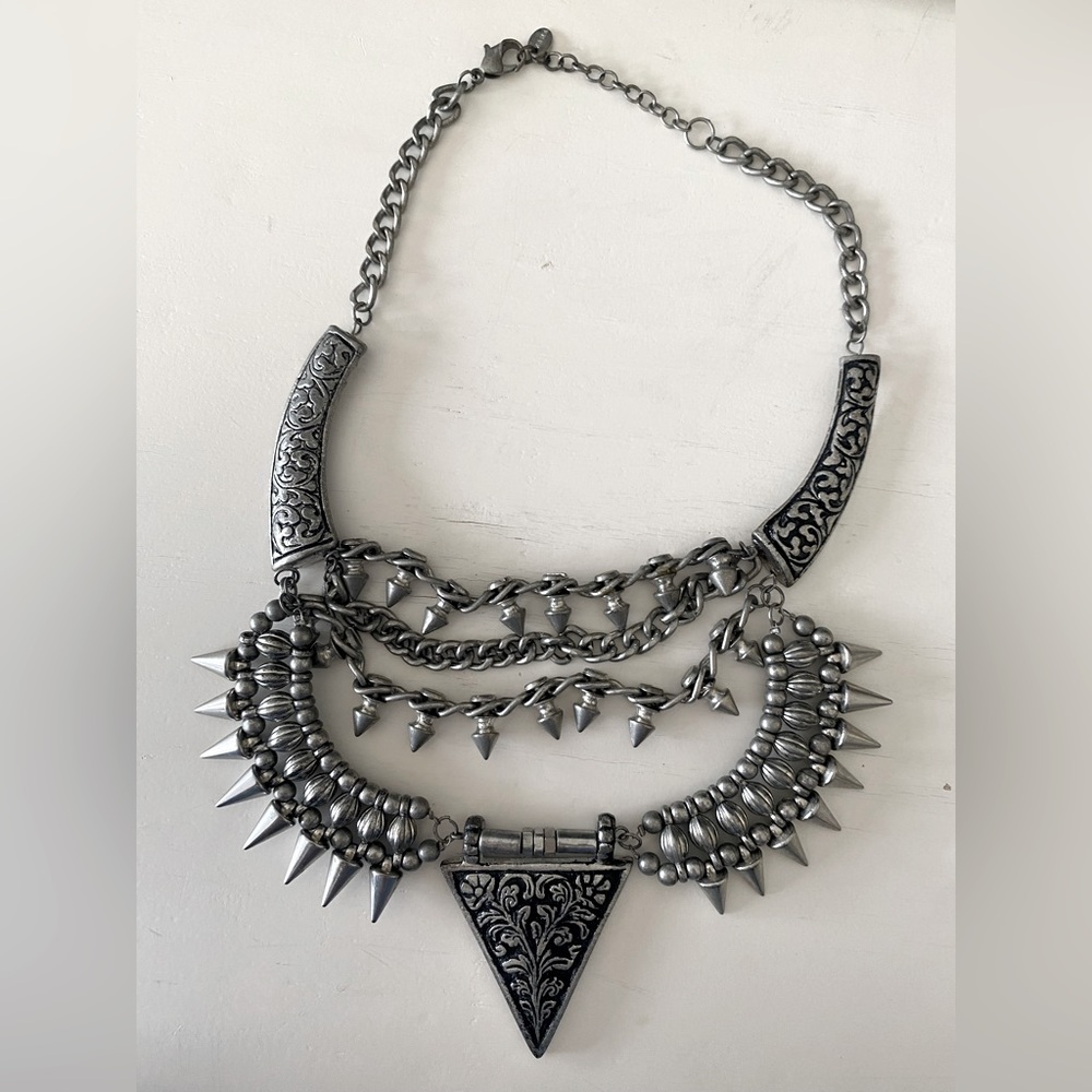 Zara Silver Statement Necklace